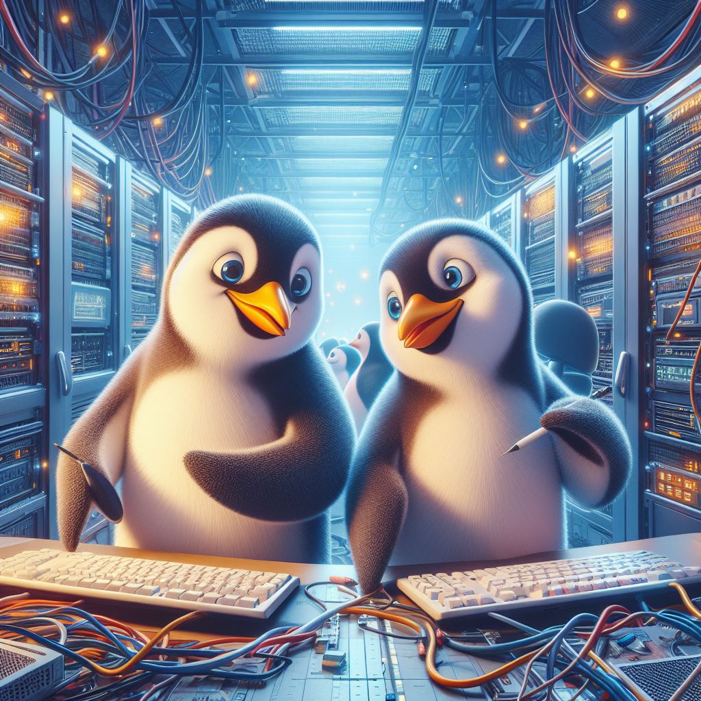 To pingviner designer en hjemmeside